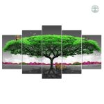 Art mural Arbre de Vie avec motif verdoyant