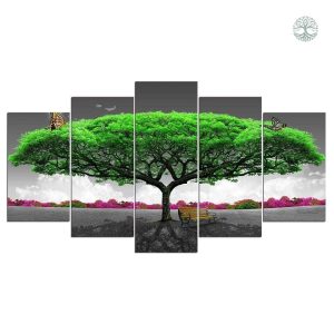 Art mural Arbre de Vie avec motif verdoyant