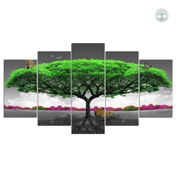 Art mural Arbre de Vie avec motif verdoyant