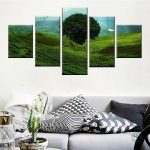 Tableau Arbre de Vie en paysage vert