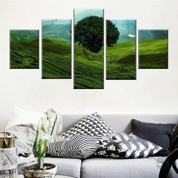Tableau Arbre de Vie en paysage vert