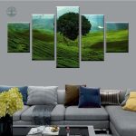 Art mural représentant l'Arbre de Vie en vert