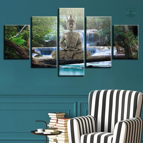 Tableau décoratif représentant l'Arbre de Vie et Bouddha