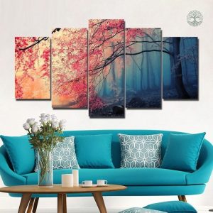 Tableau Arbre de Vie - Cerisier décoratif en couleurs vives