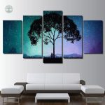 Tableau Arbre de Vie avec Ciel Étoilé