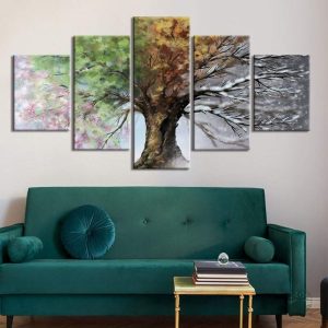 Œuvre d'art représentant l'Arbre de Vie et ses symboles naturels