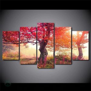 Art mural Arbre de Vie, illustration d'un érable coloré