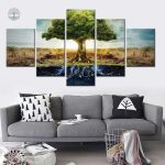 Art mural représentant l'Arbre de Vie et ses racines profondes