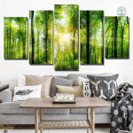 Tableau Arbre de Vie en forêt ensoleillée