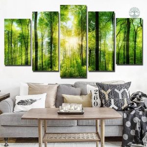 Tableau Arbre de Vie en forêt ensoleillée