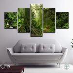 Tableau décoratif vert représentant un arbre de vie