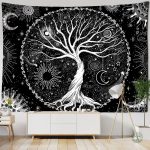 Tenture Arbre de Vie avec motif galaxie coloré