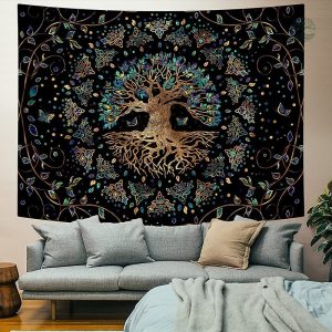 Tenture murale avec motif Arbre de Vie coloré