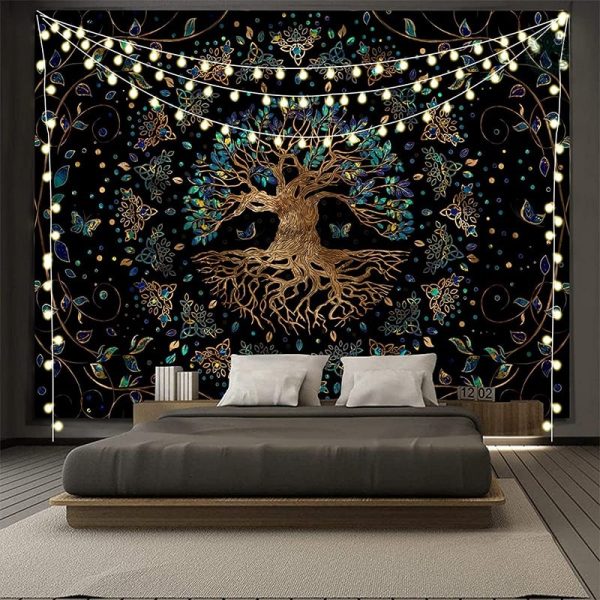 Art textile Mandala représentant l'Arbre de Vie