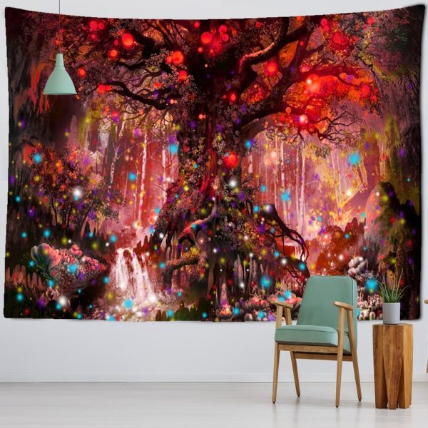 Tenture Arbre de Vie Rouge