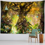 Tenture Arbre de Vie Vert décorative pour intérieur