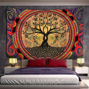 Tenture indienne Arbre de Vie colorée et artistique