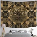 Tenture Arbre de Vie Oriental en tissu coloré
