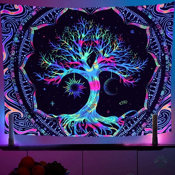 Tenture Arbre de Vie psychédélique colorée