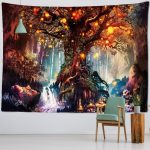 Tenture Arbre de Vie au style rétro