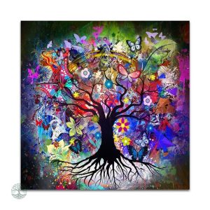 Toile arbre de vie art contemporain pour décoration intérieure