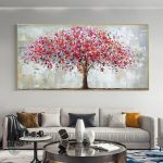 Toile Arbre de Vie Rouge décorative