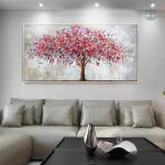 Art mural Arbre de Vie, design contemporain rouge